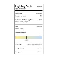 LED-A19OMNI-3K Warm-White 3000K - 60 Watt Equal 800 Lumens LED-A19OMNI-3K Warm-White 3000K - 60 Watt Equal 800 Lumens - LED-A19OMNI-3K - Norman Lamps