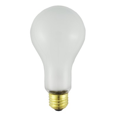 PFA-TS150A 130V 150W Frosted Glass A21 TUFF-COAT (TEFLON) High Temperature Shatter Containment PFA-TS150A 130V 150W Frosted Glass A21 TUFF-COAT (TEFLON) High Temperature Shatter Containment - Norman Lamps