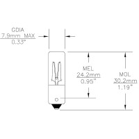 120MB6 Miniature 120V 6W 120MB6 Miniature 120V 6W - 120MB6 - Norman Lamps