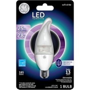 LED3/CAC/C3/OT GE Brand 39694 CLEAR 2.8 Watt 185 Lumens E12 Base LED3/CAC/C3/OT GE Brand 39694 CLEAR 2.8 Watt 185 Lumens E12 Base - Norman Lamps