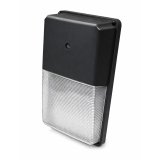 1950 Max Lumen - Black - 15W Max - Wattage and Color Selectable - Black LED Mini Wall Pack Fixture - With Photo Cell - Norman Lamps