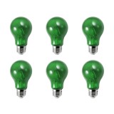 LED A19 Green 6PK Transparent Glass Copy - Norman Lamps