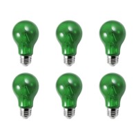 LED A19 Green 6PK Transparent Glass Copy - Norman Lamps