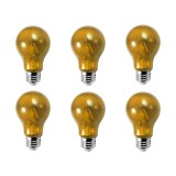 LED A19 Yellow 6PK Transparent Glass - Norman Lamps