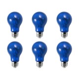 LED A19 Blue 6PK Transparent Glass - Norman Lamps