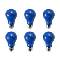 LED A19 Blue 6PK Transparent Glass - Norman Lamps