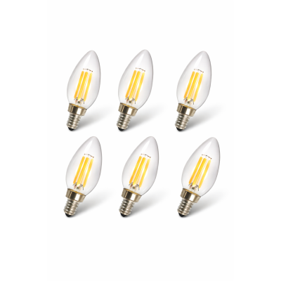 LED-FB10CTC4W3K (6 PACK) Warm-White 3000K, Chandelier Decorative - 380 Lumens 6PACK