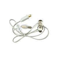E12-C7-PC Power Cord Assembly - 6 feet long - Switch and LED C7 bulb included - 2,700k