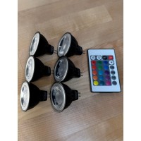 LED-5MR16-RGB3K-6PK with Remote - RGB, Change Colors with Remote 6 Pack - LED-5MR16-RGB3K-6PK-1R - Norman Lamps