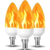 LED-FFB10-E12-Y Flame Effect LED B10 Bulb - LED-FFB10-E12-Y - Norman Lamps